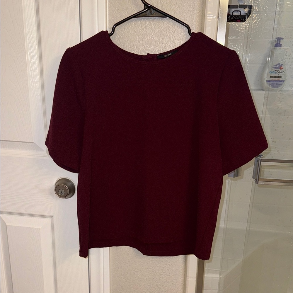 Forever 21 Deep Red Short Sleeve Top